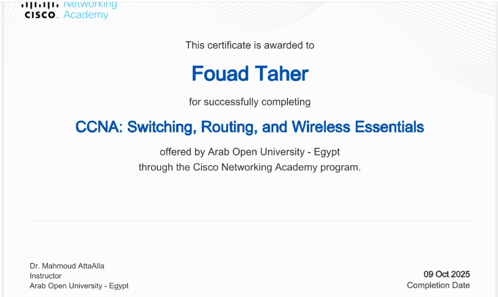 CCNA: Switching, Routing & Wireless Essentials